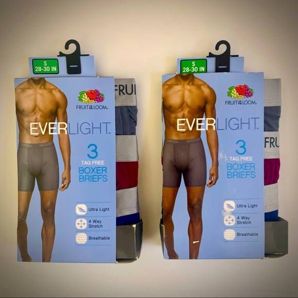 Fruit of the Loom Other - Fruit of the Loom Everlight Mens S (28-30in) Boxer Briefs Bundle of 2 Packs New!